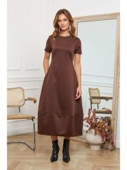 Joséfine Sukienka "Lioris" w kolorze brązowym rozmiar: M. Brązowe sukienki Joséfine, na co dzień, m, bez wzorów, bez kołnierzyka, bez ramiączek, maxi, proste. Za 139.87 zł.