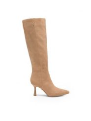 Nine West Kozaki MAIDA ZL23003-2CC Beżowy. Brązowe kozaki Nine West, bez wzorów, z materiału, bez obcasa, na szpilce, bez zapięcia. Za 197.99 zł.