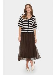 SAINT TROPEZ Kardigan w kolorze czarno-beżowym rozmiar: M. Brązowe swetry Saint Tropez, m, bez wzorów, z wiskozy, klasyczne, bez ramiączek. Za 100.99 zł.