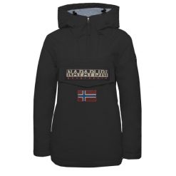 Damska kurtka wodoodporna Napapijri Rainforest. Czarne kurtki przejściowe sportowe Napapijri, bez wzorów, z softshellu, bez kaptura, trekkingowe. W wyprzedaży za 692.50 zł.