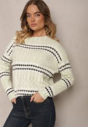 Jasnozielony Sweter z Bawełną w Paski Siadora. Zielone swetry Renee, bez wzorów, z bawełny, biznesowe, bez ramiączek. W wyprzedaży za 63.99 zł.