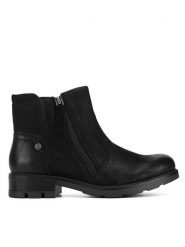 Go Soft Botki WI23-DEMETRA-21 Czarny. Czarne botki GO SOFT, bez wzorów, bez obcasa, na płaskiej podeszwie, bez zapięcia. Za 155.99 zł.