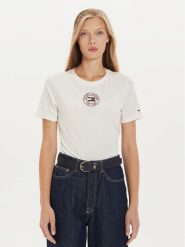 Tommy Hilfiger T-Shirt Nautical Graphic WW0WW43652 Biały Slim Fit. Białe t-shirty Tommy Hilfiger, m, bez wzorów, z bawełny, bez kołnierzyka, bez ramiączek. Za 119.99 zł.