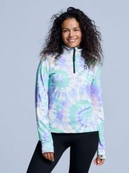 Bluza narciarska - Damska - Cabin Life - Tiedye. Fioletowe bluzy POEDERBAAS, na zimę, xs, bez wzorów, z elastanu, bez ramiączek, bez kaptura. Za 242.82 zł.