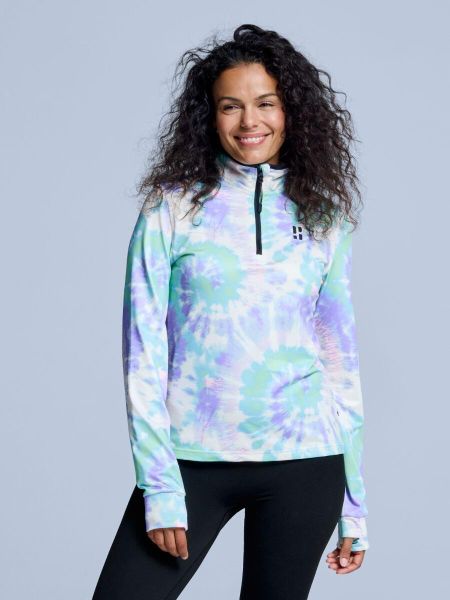 Bluza narciarska - Damska - Cabin Life - Tiedye. Fioletowe bluzy POEDERBAAS, na zimę, xs, bez wzorów, z elastanu, bez kaptura, na golfa. Za 242.82 zł.