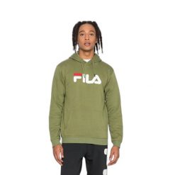 Bluza z kapturem Fila Barumini. Zielone bluzy Fila, m, bez wzorów, bez ramiączek, z kapturem. Za 257.10 zł.