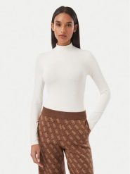Guess Body V6BP04 K6317 Biały Slim Fit. Białe body i gorsety Guess, z aplikacjami, z syntetyku, bez ramiączek. Za 264.99 zł.