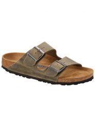 Birkenstock Skórzane klapki "Arizona" w kolorze khaki rozmiar: 39. Brązowe klapki Birkenstock, bez wzorów, klasyczne, z otwartym noskiem, bez obcasa, bez zapięcia. Za 384.71 zł.