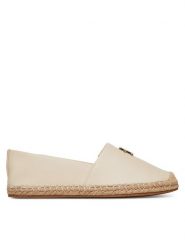 Tommy Hilfiger Espadryle Th Logo Leather Espadrille FW0FW08540 Beżowy. Brązowe espadryle Tommy Hilfiger, bez wzorów, ze skóry, bez obcasa. Za 319.99 zł.