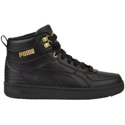 Buty Puma Rebound Rugged 387592 01 czarne. Czarne buty treningowe bez wzorów, z syntetyku, bez zapięcia. W wyprzedaży za 445.92 zł.