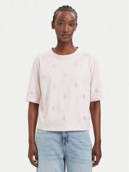 Guess T-Shirt V6GI18 K2985 Różowy jasny Regular Fit. Czerwone t-shirty Guess, xxs, z aplikacjami, z bawełny, bez kołnierzyka, bez ramiączek. Za 214.99 zł.