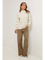 Soft Cashmere Sweter w kolorze kremowym rozmiar: 34/36. Brązowe swetry Soft Cashmere, bez wzorów, prążkowane, klasyczne, bez ramiączek. Za 143.99 zł.