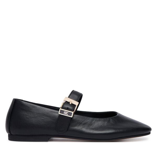 Baleriny Tommy Hilfiger. Czarne baleriny Tommy Hilfiger, bez wzorów, bez obcasa, bez zapięcia. Za 529.99 zł.