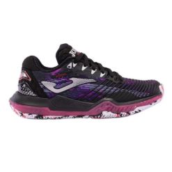 Buty do tenisa Joma Point Lady 2401 TPOILW2401AC czarne. Czarne buty treningowe bez wzorów, z gumy, bez zapięcia, na fitness i siłownię. Za 551.66 zł.