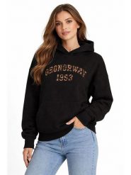 Geographical Norway Bluza "Gaphir" w kolorze czarnym rozmiar: M. Czarne bluzy Geographical Norway, m, bez wzorów, z bawełny, bez ramiączek, z kapturem. Za 103.95 zł.