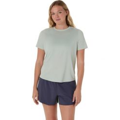 Koszulka damska Asics. Zielone t-shirty sportowe ASICS, bez wzorów, bez ramiączek. Za 166.00 zł.