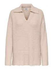 ONLY Sweter w kolorze beżowym rozmiar: L. Brązowe swetry ONLY, l, bez wzorów, bez ramiączek. Za 130.99 zł.