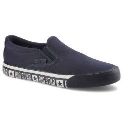 Granatowe Tenisówki Big Star Wygodne Damskie Buty. Niebieskie trampki BIG STAR, bez wzorów, retro, bez zapięcia. Za 89.00 zł.