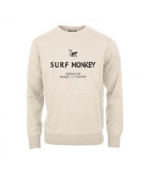 Bluza z Bawełny Organicznej - Okrągły Dekolt / Dorośli (Piaskowy). Brązowe bluzy SURF MONKEY, uniwersalny, bez wzorów, z bawełny, klasyczne, bez ramiączek, bez kaptura. Za 309.95 zł.