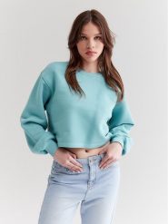 Americanos Bluza Utah Niebieski Cropped Fit. Niebieskie bluzy Americanos, s, bez wzorów, z bawełny, bez kaptura. Za 119.99 zł.