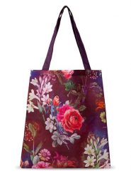 Descanso Shopper bag "Simone" w kolorze bordowym ze wzorem - 40 x 45 cm rozmiar: 40x45 cm. Czerwone shopper bag Descanso, bez wzorów, z materiału, na ramię, bez dodatków. Za 30.99 zł.