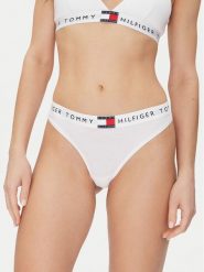 Tommy Hilfiger Stringi UW0UW06039 Biały. Białe stringi Tommy Hilfiger, bez wzorów, z bawełny. Za 69.99 zł.