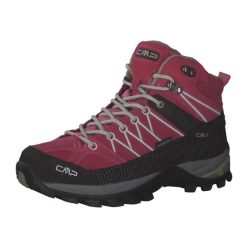 Damskie buty trekkingowe CMP Rigel Waterproof. Czerwone trekkingi CMP, bez wzorów, z materiału, bez zapięcia. W wyprzedaży za 399.99 zł.