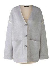 Oui Kardigan w kolorze szarym rozmiar: 40. Szare swetry Oui, bez wzorów, bez ramiączek. Za 217.99 zł.