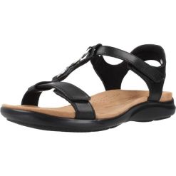 Sandały CLARKS 26185964C Czarny. Czarne sandały Clarks, bez wzorów, ze skóry, sportowe, bez obcasa, bez zapięcia. Za 425.99 zł.