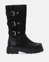 SKÓRZANE BOTKI DAMSKIE Z KLAMRAMI L44304 NERO. Botki Venezia, bez wzorów, z nubiku, bez obcasa, bez zapięcia. Za 799.00 zł.
