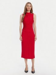 Rinascimento Sukienka koktajlowa CFC0125010003 Czerwony Slim Fit. Czerwone sukienki Rinascimento, l, bez wzorów, z syntetyku, wizytowe, bez kołnierzyka, bez ramiączek. Za 499.99 zł.