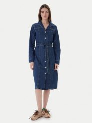 Vero Moda Sukienka jeansowa Telly 10338086 Niebieski Regular Fit. Niebieskie sukienki Vero Moda, s, bez wzorów, z bawełny, bez kołnierzyka, bez ramiączek. Za 269.99 zł.