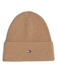 Tommy Hilfiger Czapka Essential AW0AW16637 Beżowy. Brązowe czapki zimowe Tommy Hilfiger, bez wzorów, z bawełny. Za 199.99 zł.