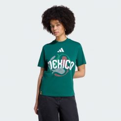 Koszulka Mistrzostwa Świata FIFA 26 Meksyk. Zielone t-shirty sportowe adidas, l, bez wzorów, z bawełny, bez ramiączek, do piłki nożnej. Za 129.00 zł.