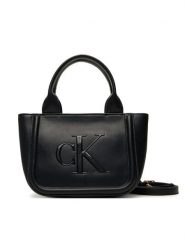 Calvin Klein Torebka Bold Ck Small Tote With Strap LV04F3219G Czarny. Czarne torebki klasyczne Calvin Klein, bez wzorów, ze skóry, bez dodatków. Za 319.99 zł.