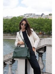 Maison héritage PARIS Skórzany shopper bag "Emerald" w kolorze ciemnozielonym - 42 x 28 x 22 cm rozmiar: onesize. Zielone shopper bag maison héritage PARIS, bez wzorów, z materiału, przez ramię, bez dodatków. Za 479.76 zł.