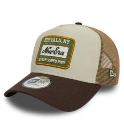 Czapka z daszkiem New Era. Brązowe czapki z daszkiem New Era, bez wzorów. Za 129.99 zł.