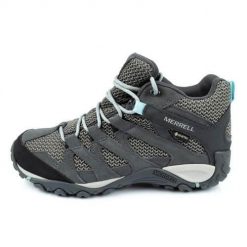 Buty trekkingowe damskie Merrell Alverstone Gtx. Szare buty trekkingowe Merrell, z materiału, za kostkę, bez zapięcia. Za 602.99 zł.