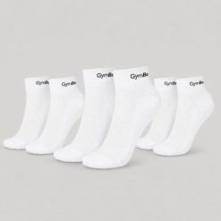 Skarpetki unisex fitness przewiewne Quarter. Białe skarpetki GYMBEAM, bez wzorów, z bawełny. Za 34.90 zł.