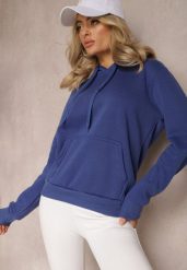 Granatowa Bluza z Kapturem Corbetes. Niebieskie bluzy Renee, l, bez wzorów, z dresówki, casualowe, bez ramiączek, z kapturem. W wyprzedaży za 39.99 zł.