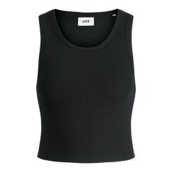 Damski tank top JJXX fallon. Czarne topy JJXX, bez wzorów, z dzianiny, bez kołnierzyka, bez ramiączek. Za 111.00 zł.
