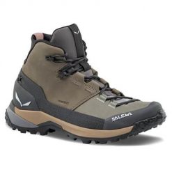 Damskie buty trekkingowe Salewa Puez Leather Mid PTX. Brązowe buty trekkingowe Salewa, z materiału, bez zapięcia. Za 932.55 zł.