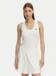 Lacoste Top TF0160 Biały Slim Fit. Białe topy Lacoste, bez wzorów, z syntetyku, bez kołnierzyka, bez ramiączek. Za 209.99 zł.
