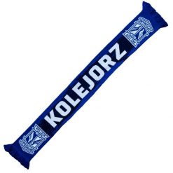 Szalik piłkarski Lech Poznań Kolejorz. Niebieskie szaliki i kominy KKS LECH POZNAŃ, bez wzorów, sportowe. Za 44.99 zł.