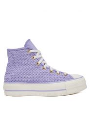Converse Trampki Chuck Taylor All Star Lift Platform Knit Kadın Mor A13644C Fioletowy. Fioletowe trampki Converse, bez wzorów, z materiału, retro, bez zapięcia. Za 359.99 zł.