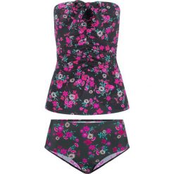 Tankini z siatkową wstawką (2 części) bonprix czarno-różowy. Bikini marki bonprix. Za 119.99 zł.