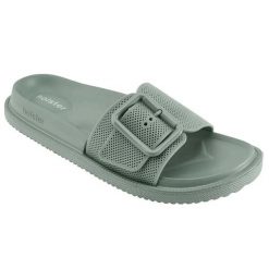 Klapki damskie Holster Laze. Zielone klapki HOLSTER, bez wzorów, bez obcasa, bez zapięcia. Za 254.00 zł.