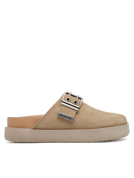 G-Star Raw Klapki BROOKE-25SS452 Beżowy. Brązowe klapki G-Star Raw, bez wzorów, ze skóry, retro, bez obcasa, bez zapięcia. Za 303.99 zł.