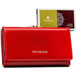 Portfel skórzany Peterson PTN 55020-SGN czerwony. Czerwone portfele Peterson, bez wzorów. Za 105.99 zł.