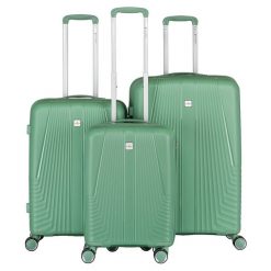 Zestaw walizek podróżnych z tworzywa ABS w zielonym kolorze Peterson PTN PP-09-SET3. Zielone walizki Peterson. Za 549.99 zł.
